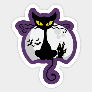 Black Cat Halloween edition Sticker